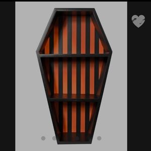 Orange stripped coffin shelf. New in box.